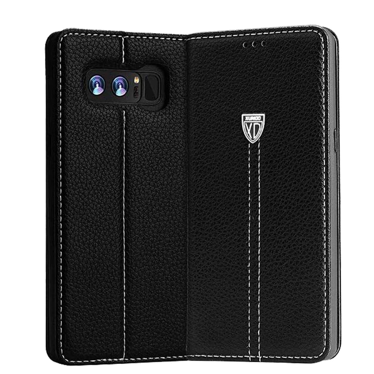 Galaxy Note 8 Case, XUNDD Premium Leather Wallet Flip Case with Credit Card Holder Shockproof Protective Case Samsung Galaxy Note 8 (Black)