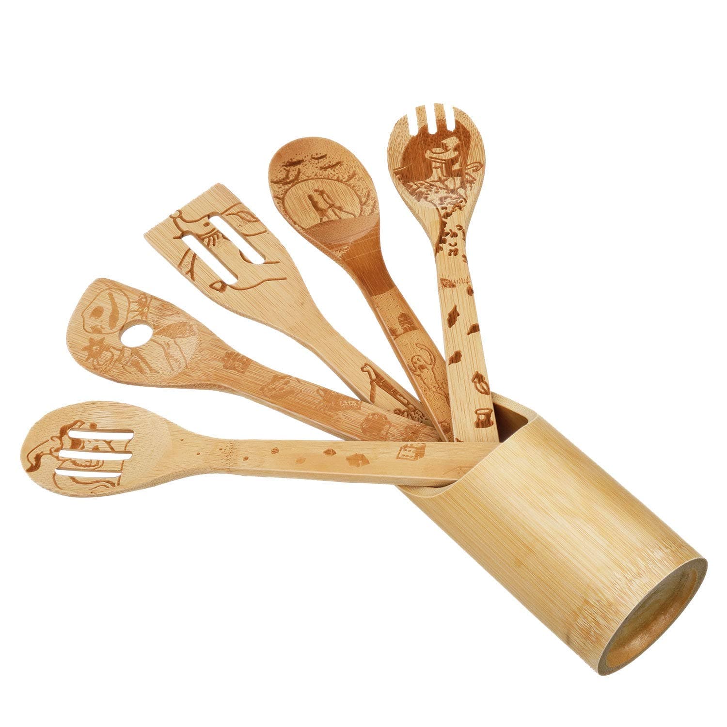 Core Kitchen 2.5 in. W x 11.8 in. L Natural Bamboo Utensil Set