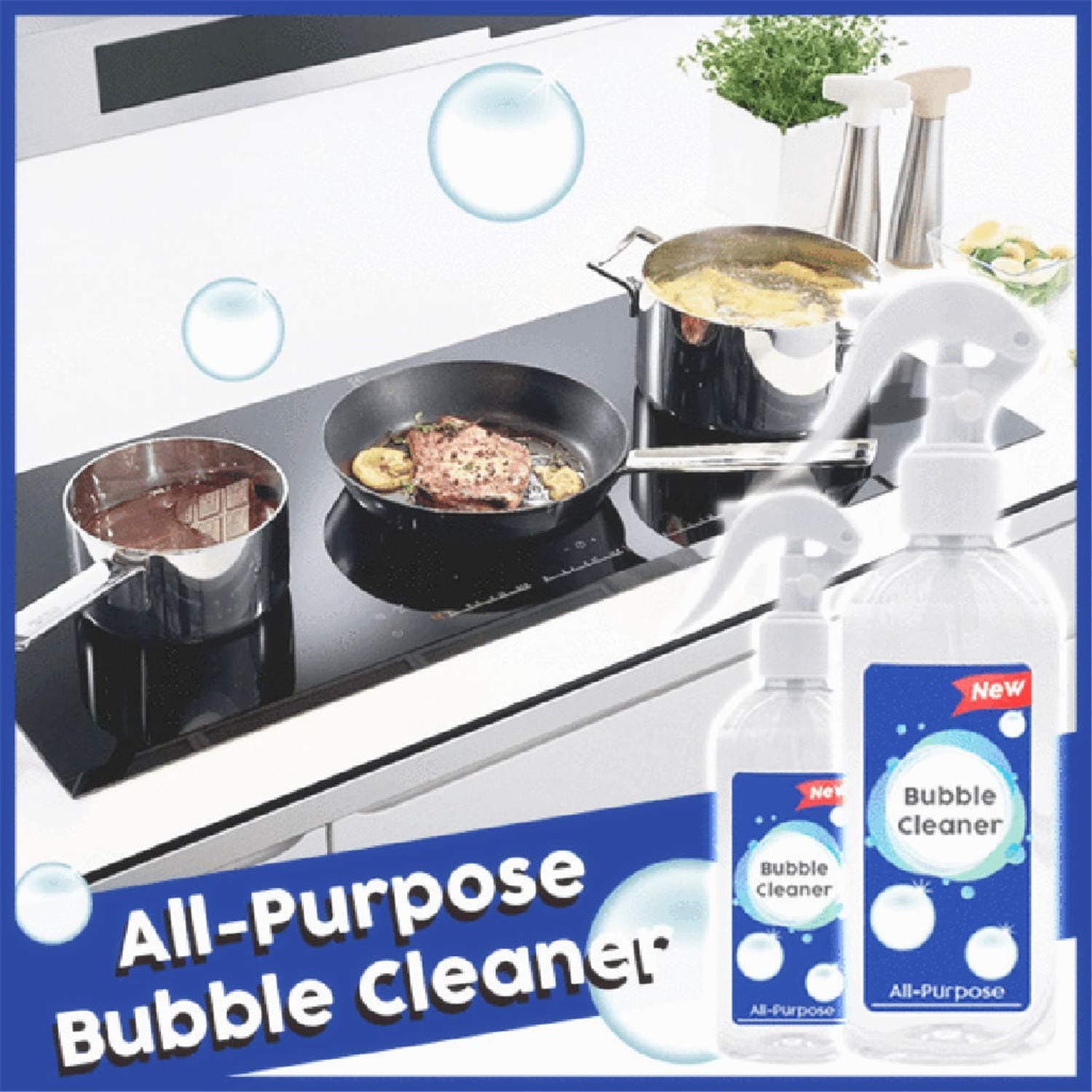 HeziCat Bubble Cleaner, Foam Spray Mould Remover Multi-Function Heavy Duty Cleaner All Purpose Cleaner Grease Cleaner Multi-Purpose Foam Cleaner (200ml)