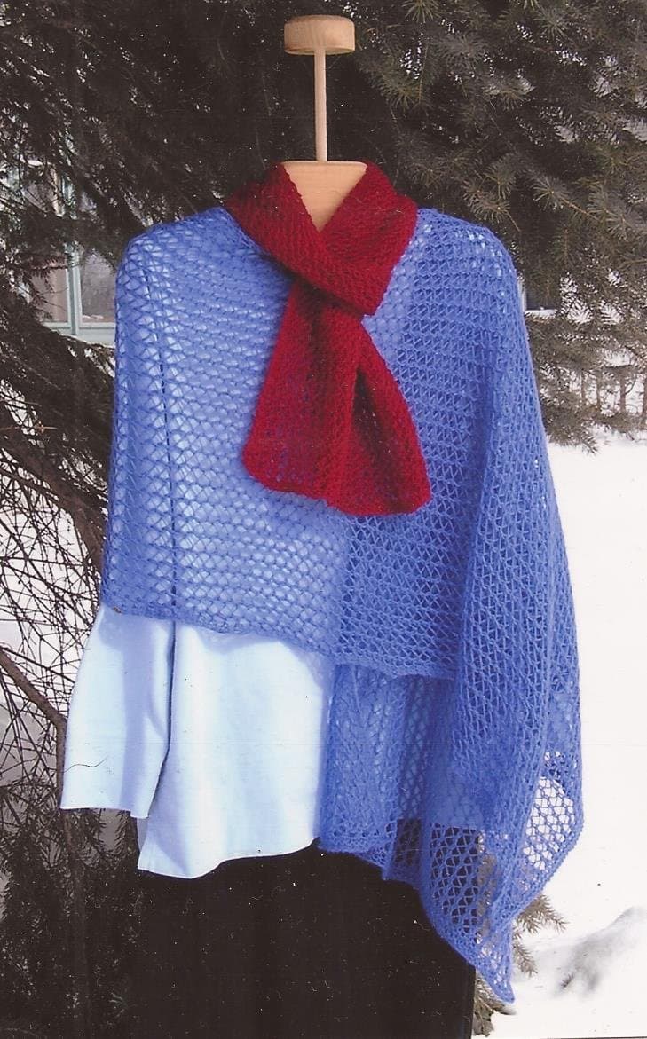 Skydive Scarf or Stole - Cabin Fever Knitting Pattern #080