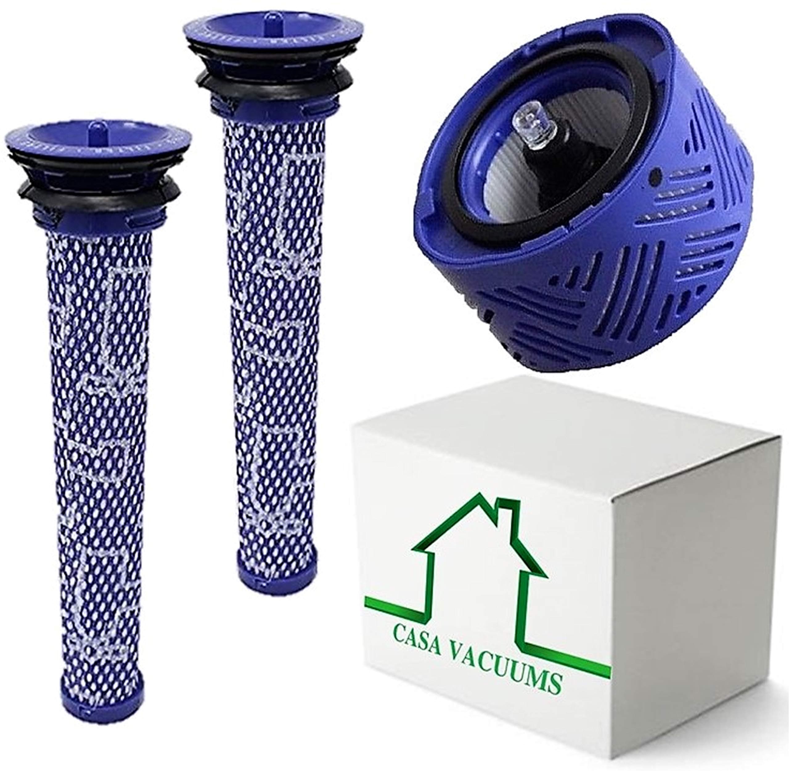 Casa Vacuums V6 Replacement 2 Pack. 2 Pre Filters + 2 Hepa Filters Compatible with Dyson V6 Absolute Cordless, Stick Vacuum. Replaces Part # 965661-01 & 966741-01