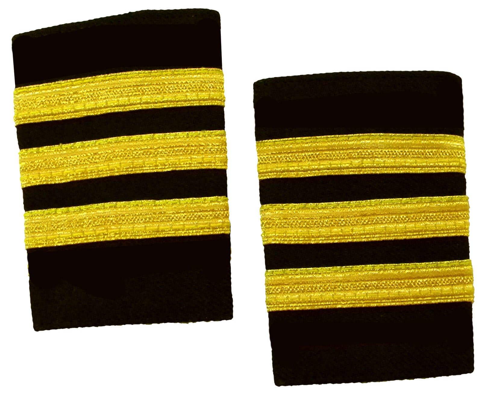 CoPilot Epaulets, Black with 3 Metallic Gold Bars