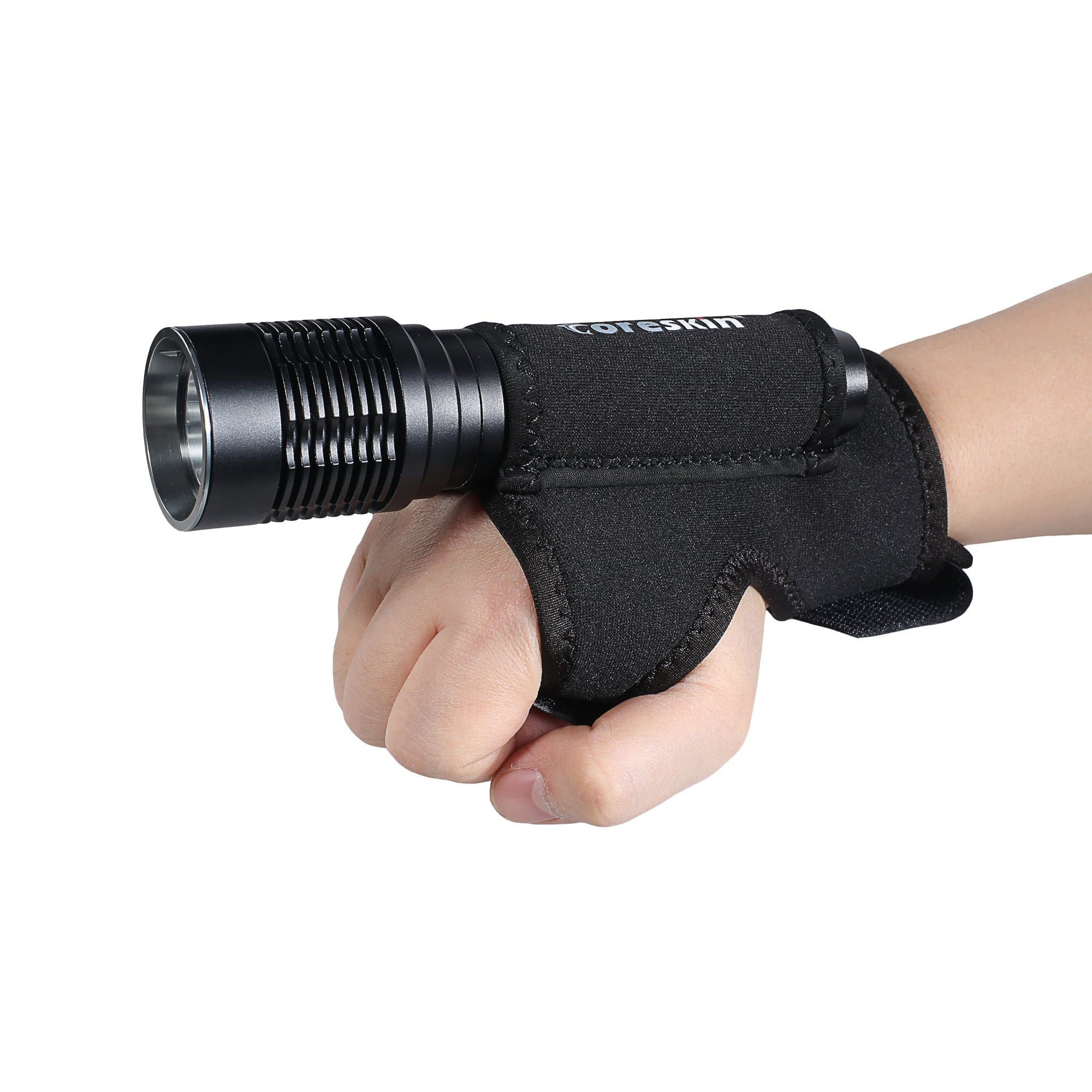 Ano Neoprene Diving LED Flashlight Soft Hand Gloves with Adjustable Belt