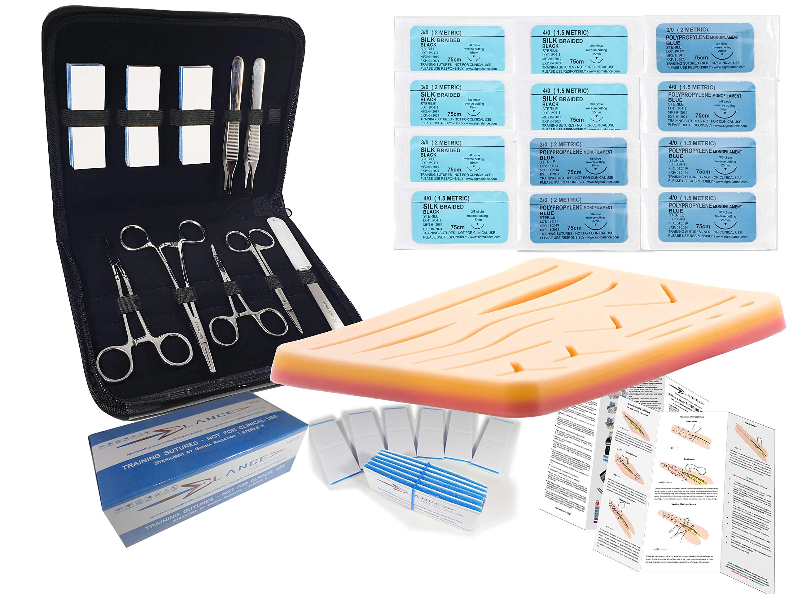 Suture Kit - Sigma Lance Edge Mark IV - LATEST DUAL MESH MODEL 2020 - Complete Suturing Training