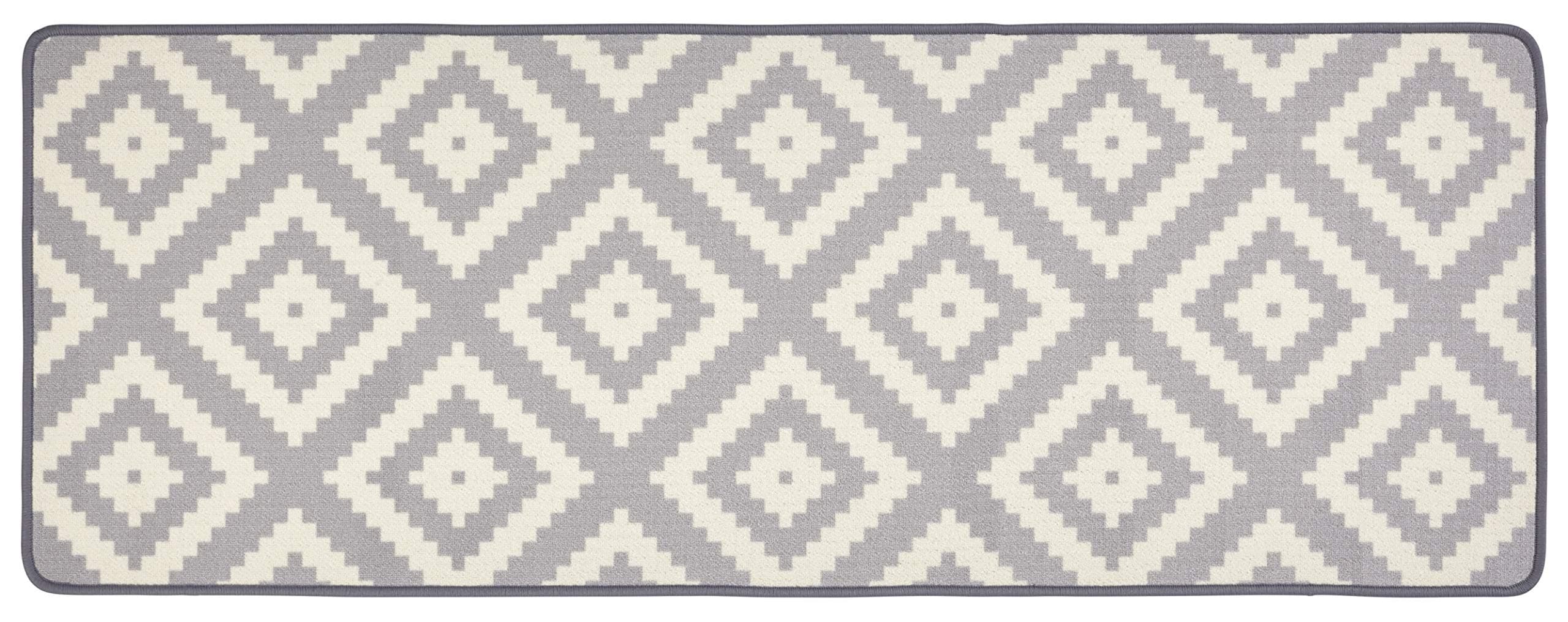 Hanse Home Loop Rug Runner - Rug Runner Diamond Soft Short Pile Rug Modern Diamond Pattern for Hallway, Bedroom, Children's Room, Bathroom, Living Room, Kitchen - Grey, 67 x 180 cm