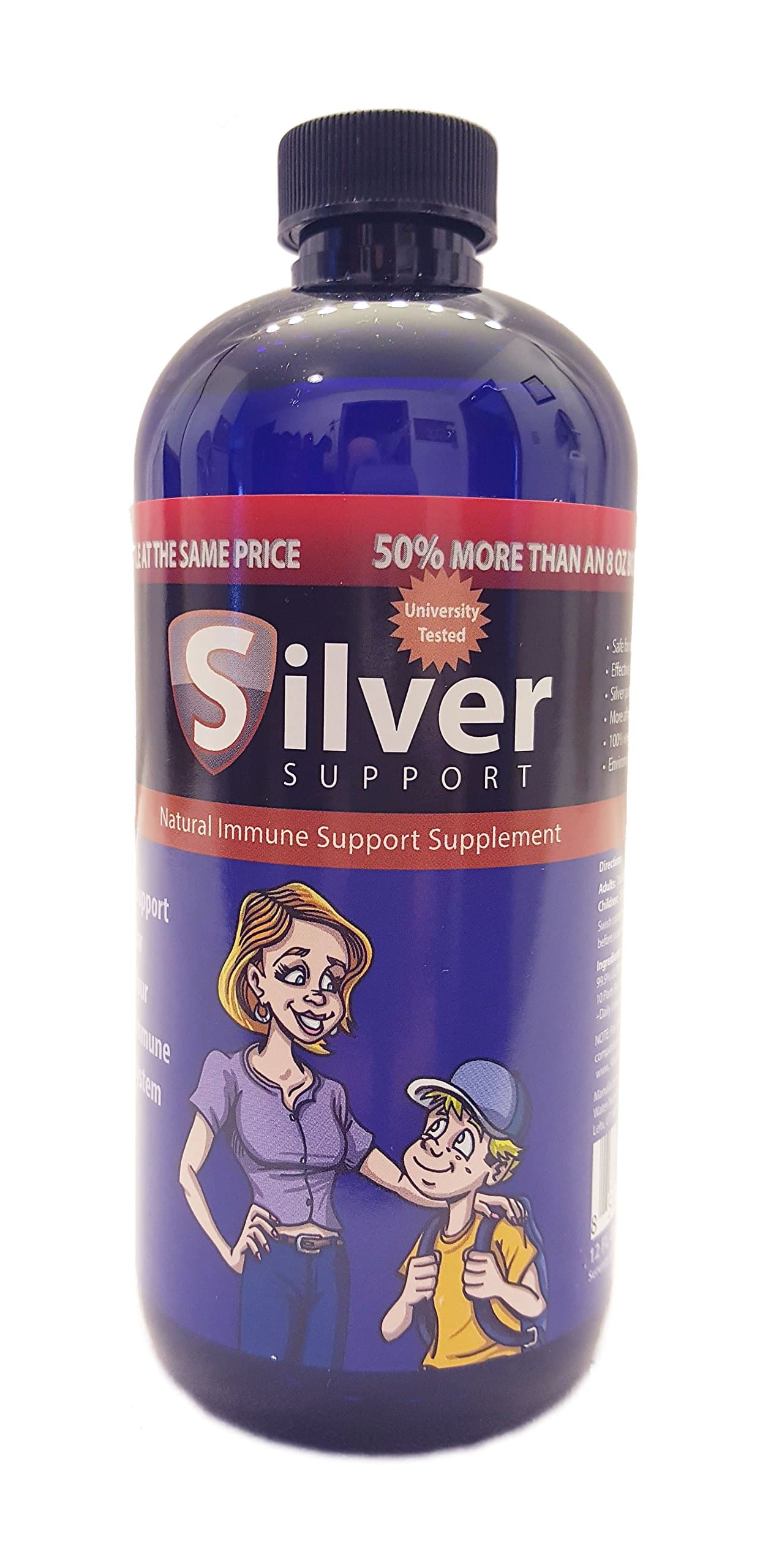 Silver Support Nano Colloidal Silver - Always 3 to 5 Nanometers (12 Fl Oz)