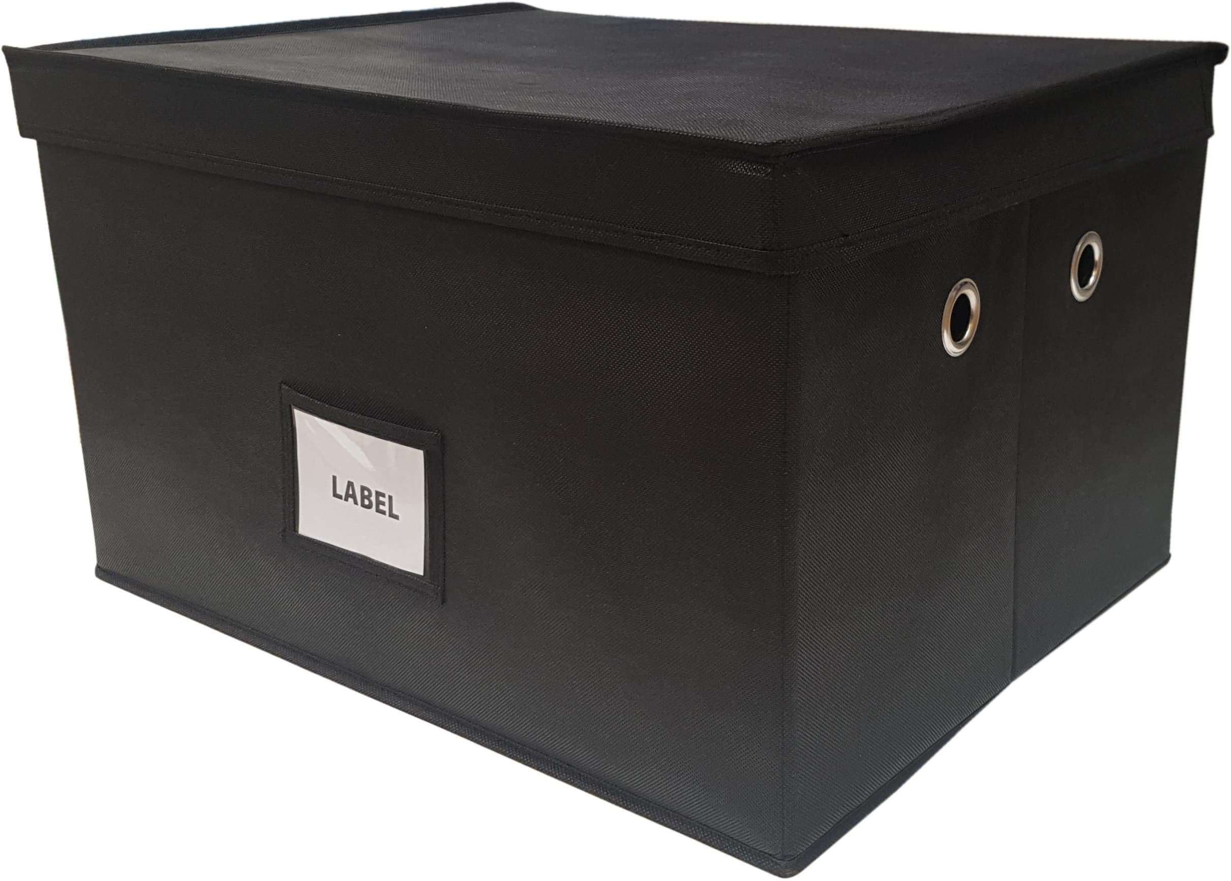 Neusu Foldable Storage Box (Jumbo With Handles, Black)
