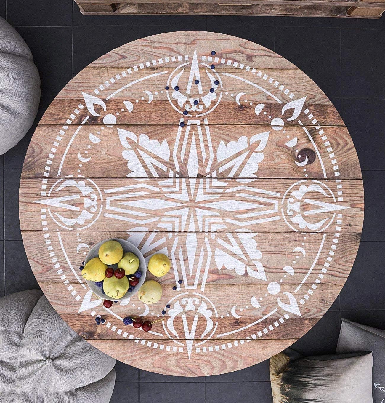 Bohemian - Compass Stencil - Large Reusable Mandala Stencil
