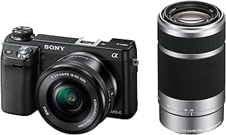 Sony NEX6L/B2BDL Mirrorless Digital Camera with 16-50mm Power Zoom Lens and 55-210mm Lens (Black) (OLD MODEL)