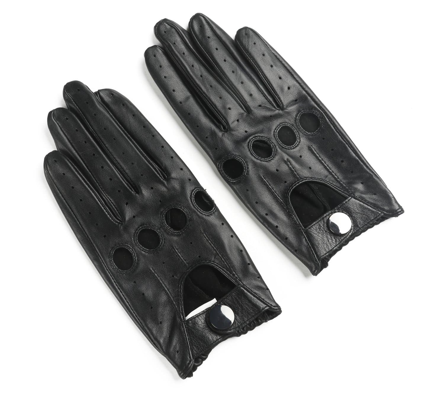 Ambesi Women's Open Back Leather Driving Gloves