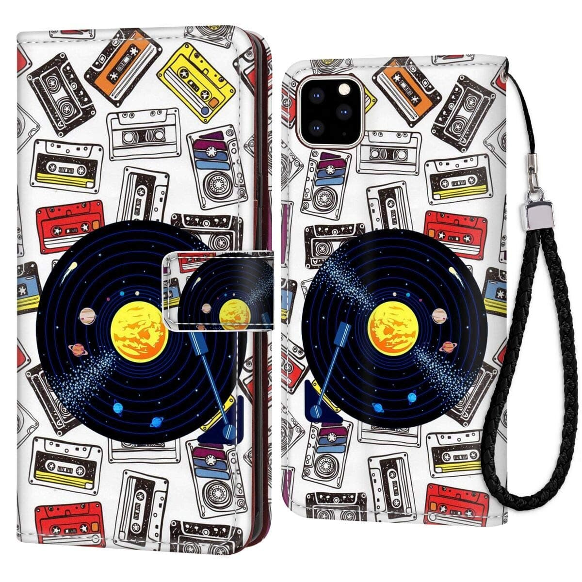 Wallet Case with Magnetic Closure Compatible for iPhone 11 Pro Max (2019) [6.5-Inch] Record and Tape Magnetic Shut