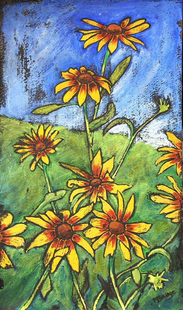 Gaillardia - Original Painting - Framed - Impressionistic