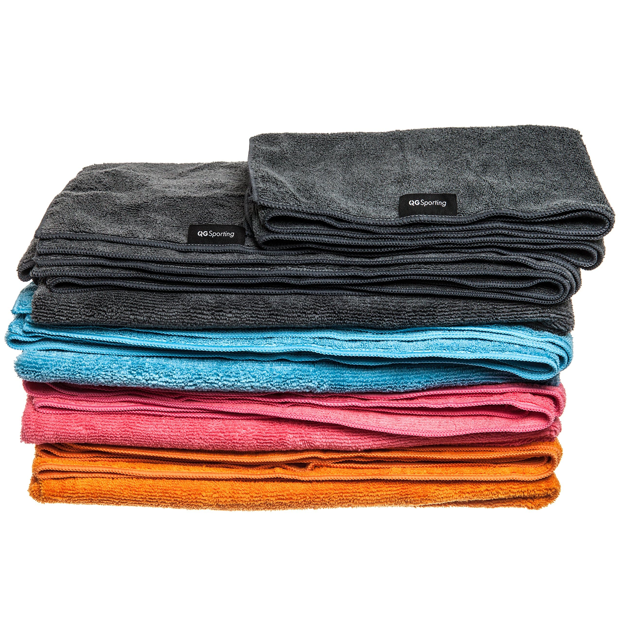 Compact Lightweight Microfiber Travel Towels from QGSporting. Absorbent Quick Drying Large Towel with small Towel/Scarf & Mesh Storage Bag. For the Beach, Yoga, Golf, Gym, Football, Camping & more?