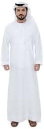 WHITE RAYS Mens Kandoora, Kanthoora, Thobe, Dishdasha, Kandora Arabic Muslim Wear with Long Sleeve Round Neck