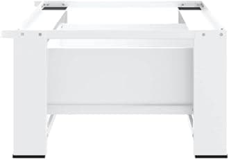 vidaXL Heavy-Duty Steel Washing Machine Pedestal with Storage Drawer - White, Suitable for All Standard Washing Machines and Dryers, Non-Slip and Scratch Protection Design