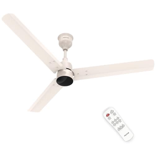 Polycab Wizzy Plus 1200mm 5-Star BLDC, Remote Ceiling fan for Living Room| 55% Energy Saving, 100% Copper, High Air Delivery, Free Installation | 3+1 yr Warranty【Beige Rosegold】