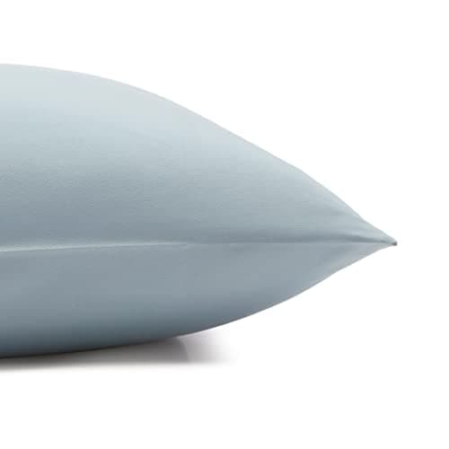 AmazonBasics Set of Microfiber Solid Bedsheet, Fitted Sheet with Elastic and Pillow Cover (Single, Spa Blue)