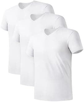 DAVID ARCHY Men's Undershirt Short Sleeves Bamboo Cool Fresh T Shirts Breathable Moisture-Wicking Soft Vest Tees for Men Fit Classic Top 3-Pack