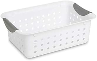Sterilite 16228012 Small Ultra Plastic Storage Organizer Basket, White (36 Pack)