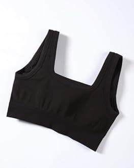 AUROLA Power Sports Bras for Women - Push Up Workout Bra Square Neck Yoga Bra Padded Low Impact Gym Bra Crop Top