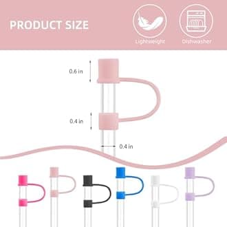 FOWEROTY 12-Pack 0.4in/10mm Straw Toppers, for Stanley Straw Covers Cap for Tumblers for Stanley 30|40 Oz Cup, Silicone Dust-Proof Caps（ Cup is Not Included）, Multi-color