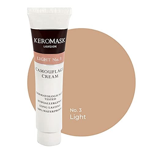 Full Coverage Hypoallergenic Concealer Shade LIGHT No 3 to Camouflage Vitiligo, Tattoos, Redness and Rosacea, Waterproof and Suitable for All Skin Types 1 x 15ml