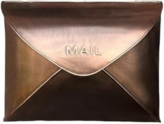 NACH Envelope Wall Mount Mailbox, Small Mailboxes for Outside Wall Mount, Extra Large Capacity Mailbox for Outside, Antique Copper, Outdoor Mailboxes, 11.25x5x9 Inches, Wall Mailbox, MB-6932S