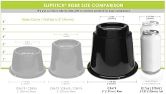 Slipstick CB671 5 Inch Bed Risers/Furniture Raisers with Steel Reinforced Holder Top, Lifts Height 5" (4 Pack) Supports 2,640 Pounds, Round, Black, Stackable with CB674 & CB672