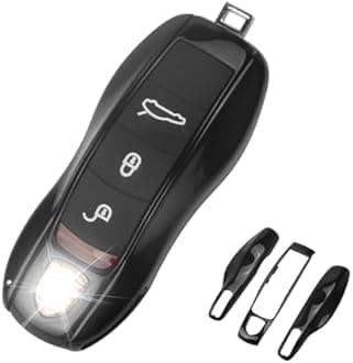 QBUC for Porsche Key Fob Cover,3-Piece Painted Key Shell Compatible with Porsche Cayenne Panamera Macan 911 Boxter Cayman