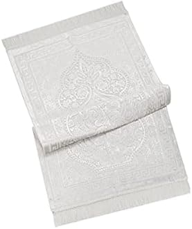 ihvan online, Soft Plush Lux Velvet Muslim Prayer Rug | Thick Janamaz | Sajadah | Soft Islamic Prayer Rug | Islamic Gifts | Prayer Carpet Mat, Elegant, Color: Cream