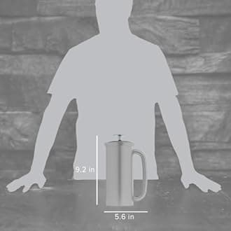 Coffee Press P7-18 oz, Vacuum Insulated, Brushed Stainless Steel