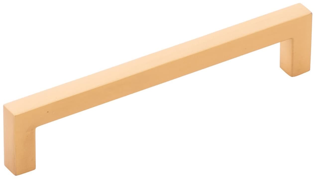 Hickory Hardware10 Pack Solid Core Kitchen Cabinet Pulls, Luxury Cabinet Handles, Hardware for Doors & Dresser Drawers, 5-1/16 Inch (128mm) Hole Center, Brushed Golden Brass, Skylight Collection