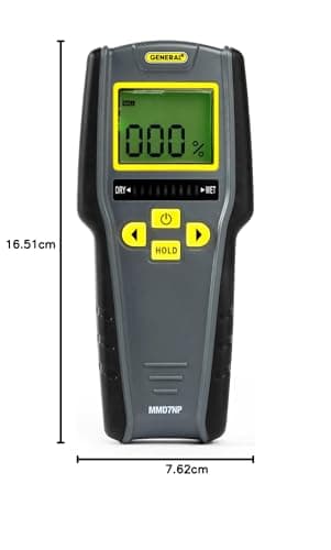 General Tools Moisture Meter, Pinless, Digital LCD with Tricolor Bar Graph (MMD7NP)