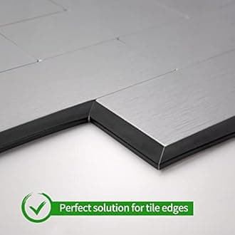 LONGKING 10 ft Peel and Stick Trim, Molding Trim for Walls, Edges, Borders, Backsplash Tile Edge, Flexible and Self Adhesive Trim, Black