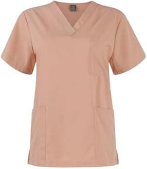 Scrubs for Women Set Casual Solid Medical Uniform Stretch V-Neck Scrub Top & Jogger Pant with Pockets