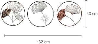 DSH CRAFTING YOUR CURIOSITY Metal Wall Art Multicolor Decorative Metal Gingko leaf (Set Of 3) Wall Decor Wall Sculpture Showpiece For Home Office Hotel Decoration.