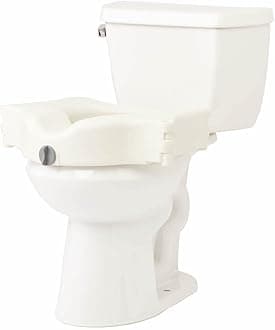 Medline Bariatric Raised Toilet Seat, Locking, 3.5 Inch, 600 lb Weight Capacity, Retail Packaging - Comfortable & Secure Solution for Heavy Individuals