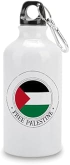 Palestine Flag Travel Sports Water Bottles Free Palestine Water Bottles Stainless Steel 14 OZ Insulated Travel Bottle with Carabiner Clip for Sports Travel