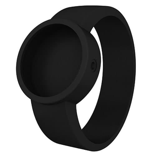 Black O Clock Rubber Watch Strap by Fullspot - Medium
