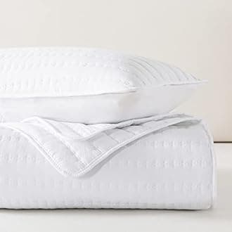 White Quilt Queen Size with Pillow Sham, Queen Quilt Bedding Sets Lightweight Soft Bedspread Coverlet Bed Cover All Season, 3 Piece (1 Quilt, 2 Pillow Shams) 90x90 inches