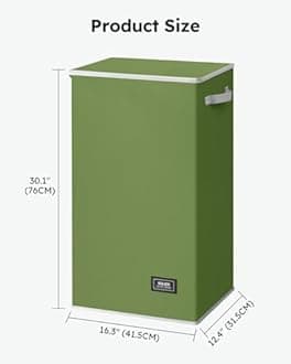 SOLEDI Laundry Hamper with Lid 100L Large & Tall Collapsible Laundry Basket, Clothes Hamper with Bag Removable Easy to Carry, Dirty Hampers for Bedroom, Bathroom, Dorm, College, Dark Green