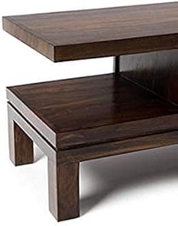 Wood world furniture Sheesham Wood TV Cabinet with Shelf Storage Entertainment Unit with Set Top Box Stand for Living Room Hall Home (Provisional Teak Finish)