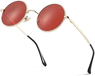Teumire Retro Small Round Polarized Sunglasses for Men Women Circle Hippie Style Sun Glasses