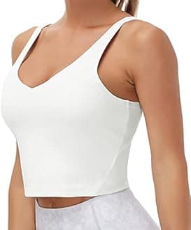 Women’s Longline Sports Bra Wirefree Padded Medium Support Yoga Bras Gym Running Workout Tank Tops