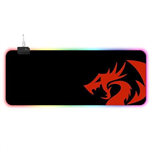 DIRECT 2 U RGB Soft Gaming Mouse Pad Large ,Oversized Glowing Led Extended Mousepad Non-Slip Rubber Base Computer Keyboard Pad Mat (DRAGON RED)
