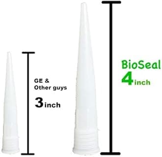 Black BioSeal 100% Silicone Sealant Caulk General Purpose, Waterproof and No Odor 10.1 Ounce Cartridge -Black (1)