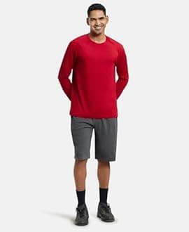 Jockey 9426 Men's Super Combed Cotton Rich Regular Fit Solid Shorts with Side Pockets
