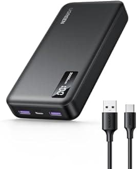 UGREEN Power Bank, 20000mAh 22.5W Portable Charger USB C Input&Output PD 3.0 Fast Charging Battery Pack with Digital Display for iPhone 16/15/14/13, Galaxy S24/S23, Pixel 8, ipad, LG, etc