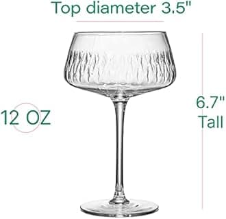 Vintage Tropical Flamingo Belle Coupe Glasses | Set of 4 | 12 oz