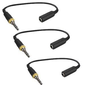 ItCoolParts® 3 Pack For iPhone 6 / 6 Plus Waterproof Case, LifeProof Case, Generic Replacement Headphone Wires Adapter [Black / 3pcs]